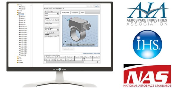 La collaborazione tra IHS e CADENAS PARTsolutions LLC consente la configurazione veloce e il download di componenti NAS e NASM in formato CAD 3D
