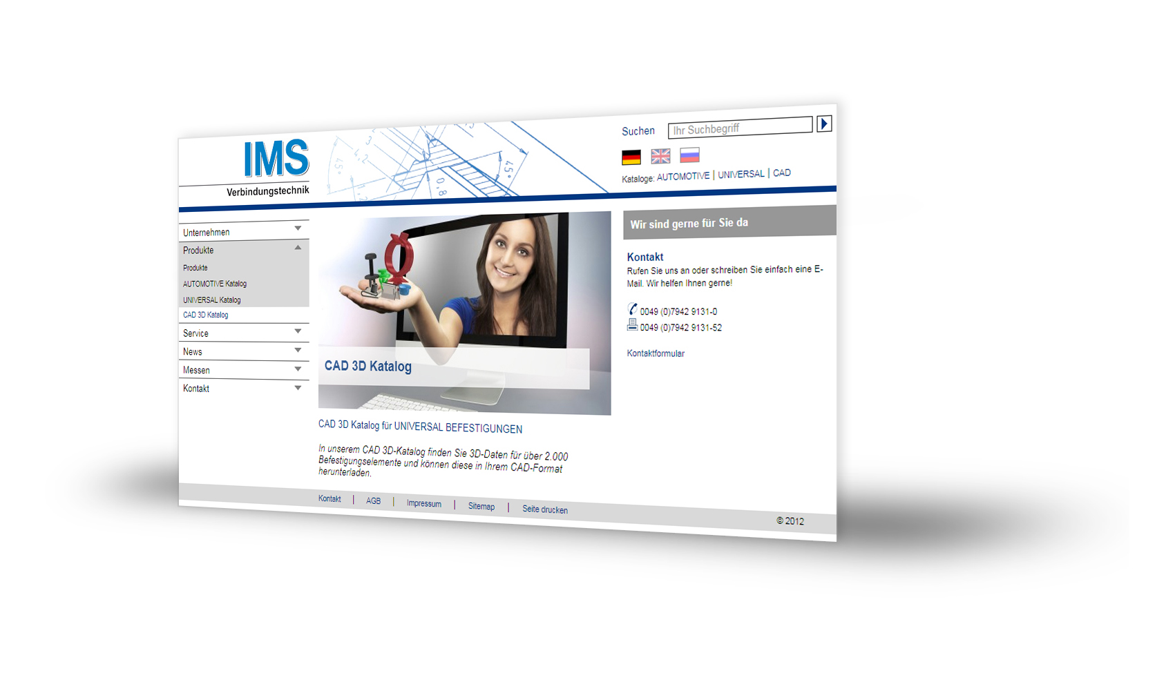 3D CAD Downloadportal PARTcommunity auf der Webseite von IMS